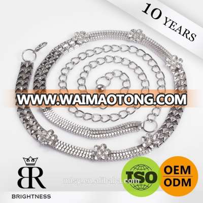 Wholesale metal silver chain belt of body chains Brightness F1-80098