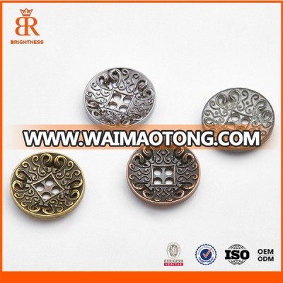 Classical LOGO Sewing Button Metal Shirt Buttons Metal 4 Holes Metal Button for Jeans