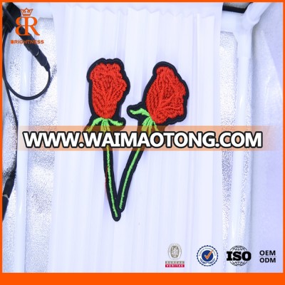 Custom flower embroidery patches attractive patches for clothing sew-on personalized patches