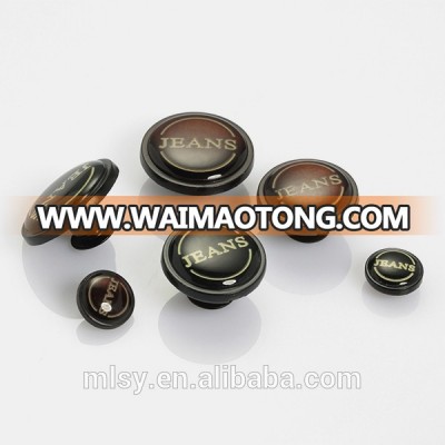 zinc alloy garment button 17mm metal buttons with laser letters used on the jeans